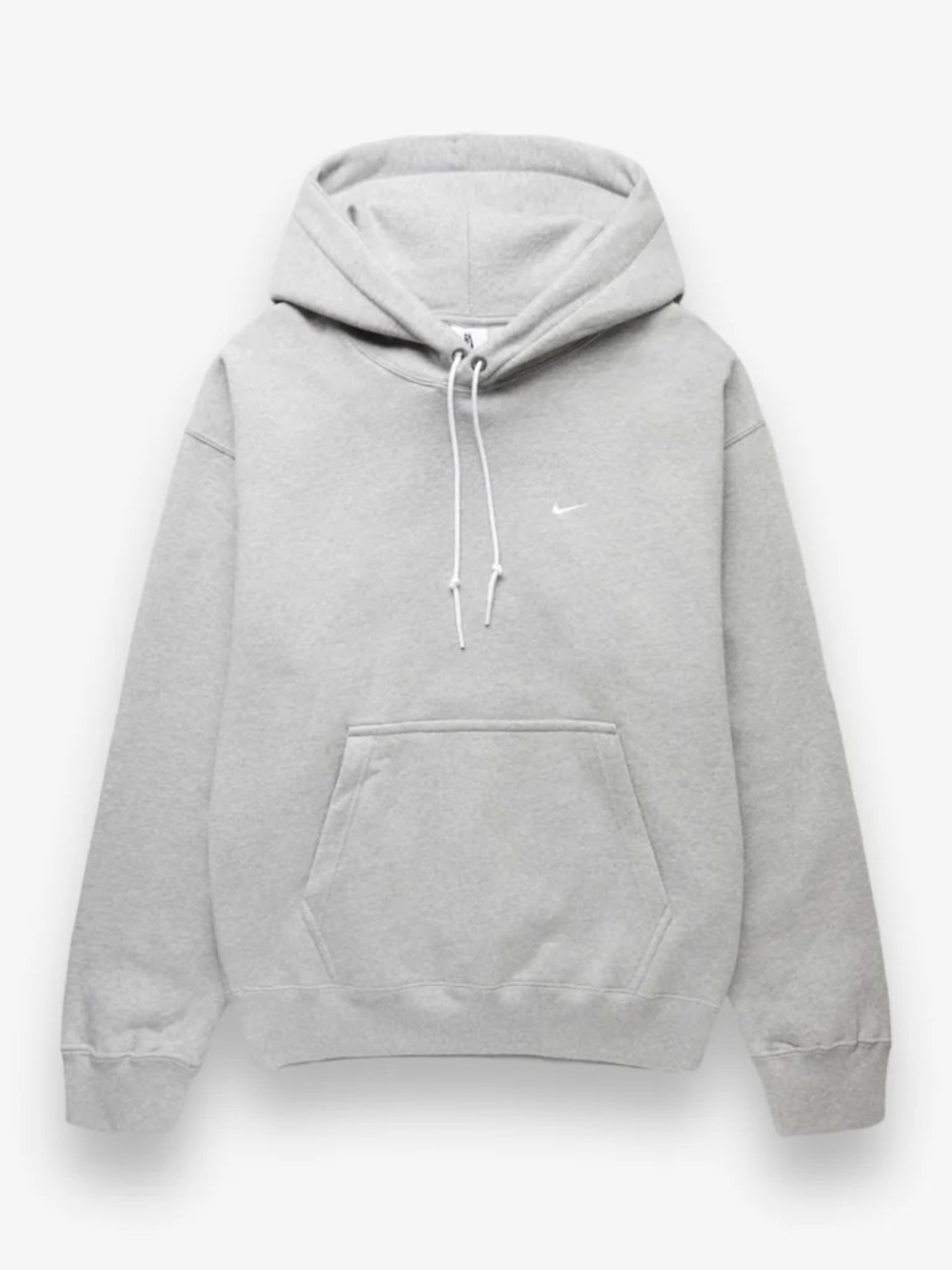 Nike Solo Swoosh Fleece Pullover Hoodie Light Heather Grey XS. NWT